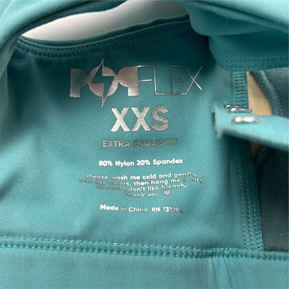 Popflex Women's Sports Bra XXS Blue Criss-Cross Back Padded Wireless - Picture 3 of 8